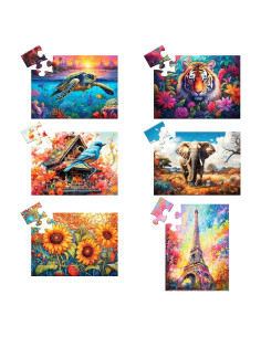 Paquete de 6 rompecabezas grandes WSCXSC 16 piezas para ancianos