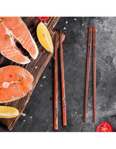 Palillos Reutilizables KAHACIYO 22.5 cm Madera Natural 5 Pares