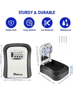 Caja de Llave con Cerradura Brillirare 4 Dígitos Impermeable 2