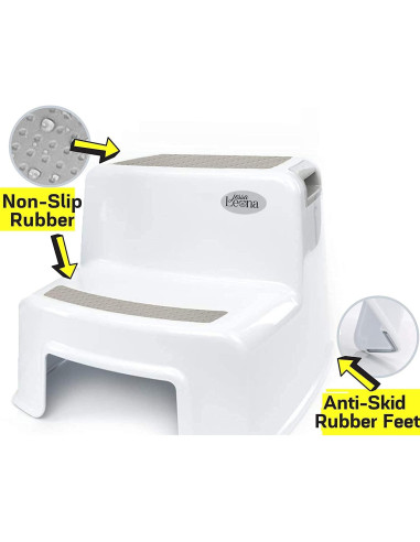 Escalera Antideslizante para Niños Secure Home 2 Pasos Gris