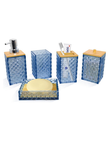 Juego de Accesorios de Baño Azul Seeatoo 5 Piezas