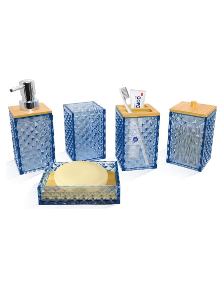 Juego de Accesorios de Baño Azul Seeatoo 5 Piezas