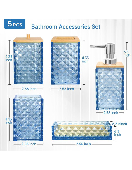 Juego de Accesorios de Baño Azul Seeatoo 5 Piezas