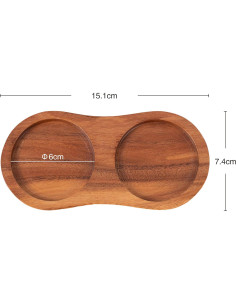 Bandeja para Molinillos de Sal y Pimienta DeroTeno 15.1x7.4cm Madera Acacia 2