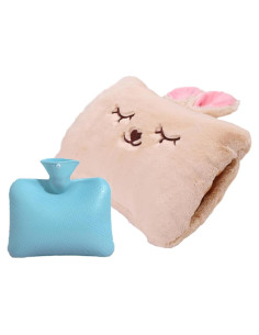 Botella de Agua Caliente Milkycat 1.5L con Funda Conejo Beige