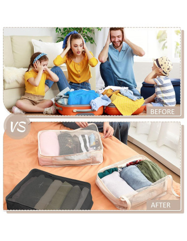 Silkfly 8 Pcs Cubos de Empaque XL para Viaje 45x33x12cm