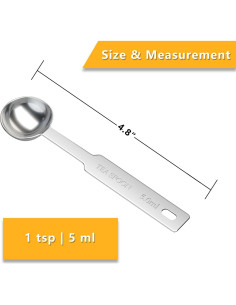 Cuchara Medidora Individual 5ml Acero Inoxidable LEIFENY 2