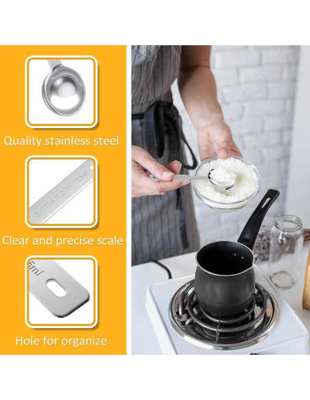 Cuchara Medidora Individual 5ml Acero Inoxidable LEIFENY