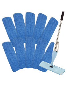 Paquete de 10 almohadillas de mopa plana microfibra 40 cm LOSYHU