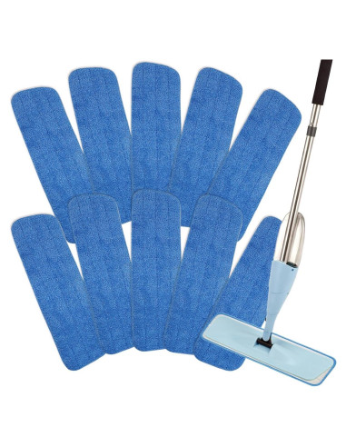 Paquete de 10 almohadillas de mopa plana microfibra 40 cm LOSYHU