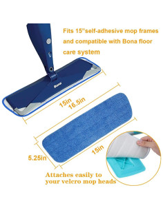 Paquete de 10 almohadillas de mopa plana microfibra 40 cm LOSYHU 2