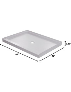 Base de Ducha Rectangular Miseno MNOSB4842 121.9x106.7cm Blanco 2