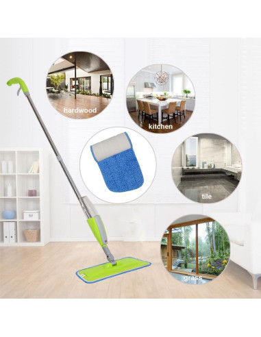 Paquete de 10 almohadillas de mopa plana microfibra 40 cm LOSYHU