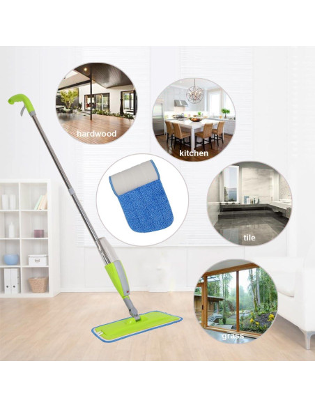 Paquete de 10 almohadillas de mopa plana microfibra 40 cm LOSYHU