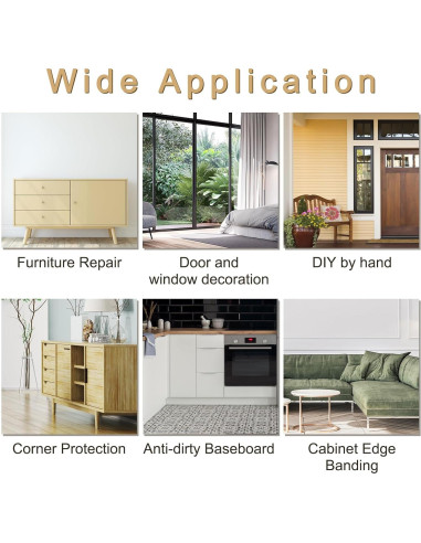 Cinta de Reparación de Grano de Madera uxcell 10cm x 10m Beige