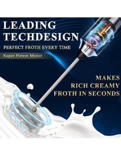 Batidor Eléctrico Portátil TonJin W0059-J-3 Negro 3 Velocidades 2