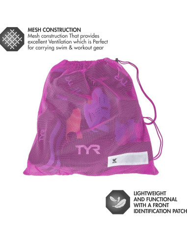 Bolsa de Malla TYR Alliance 75L Rosa/Púrpura para Entrenamiento