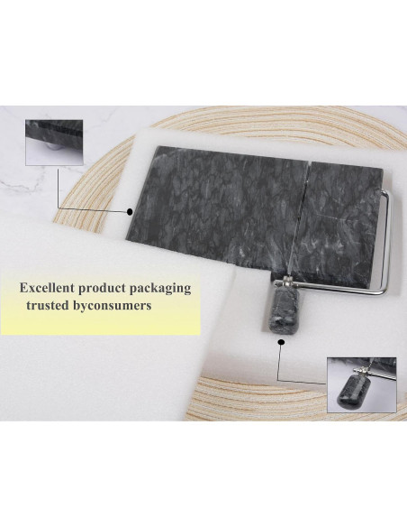 Cortador de Queso de Mármol Aisiming 20x12 cm Antiadherente