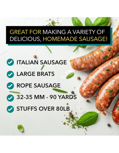 Envoltorios de Salchichas de Cerdo Natural The Sausage Maker 32-35mm