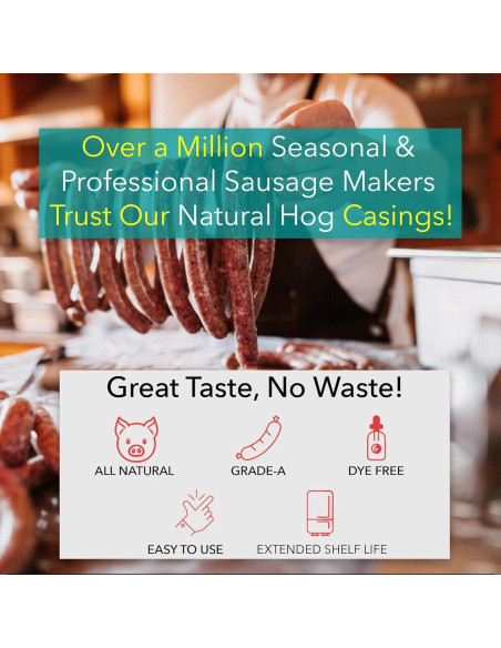 Envoltorios de Salchichas de Cerdo Natural The Sausage Maker 32-35mm