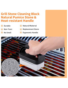 Kit de Limpieza de Parrilla Monalife con Mango y Ladrillos 2