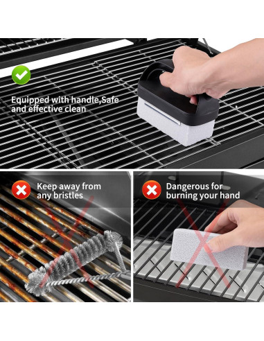 Kit de Limpieza de Parrilla Monalife con Mango y Ladrillos