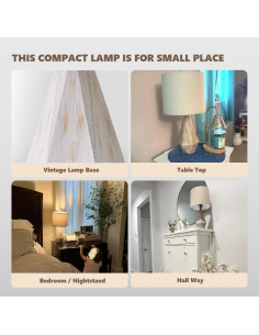 Lámpara de Mesa PoKat 51.4 cm Juego de 2 Vintage Blanca 2