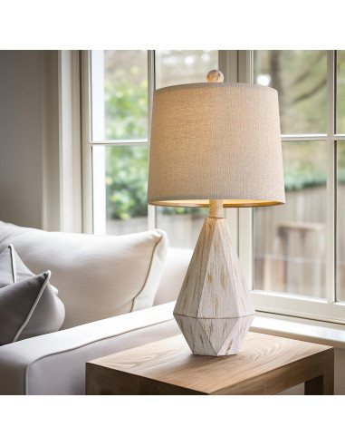 Lámpara de Mesa PoKat 51.4 cm Juego de 2 Vintage Blanca