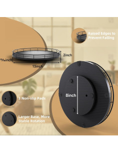 Organizador Giratorio Lazy Susan HGF 33cm Negro para Cocina 2