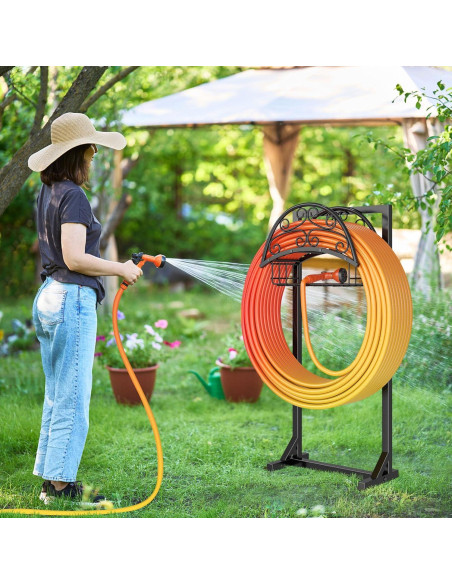 Soporte para Manguera de Jardín Silvonte con Canasta 46m