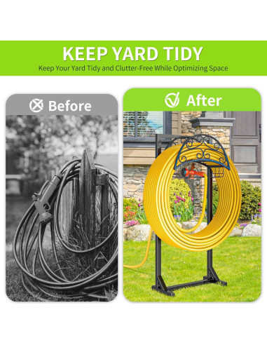 Soporte para Manguera de Jardín Silvonte con Canasta 46m