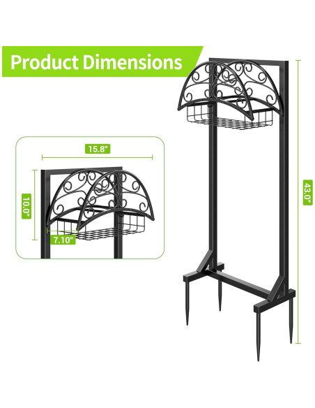 Soporte para Manguera de Jardín Silvonte con Canasta 46m