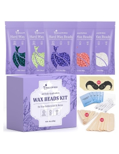 Kit de Perlas de Cera Dura Mallowwax - 5 Aromas para Depilación