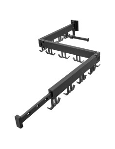 Perchero de Ropa Plegable JOOM Montado en la Pared Negro