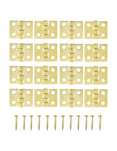 50 Bisagras Miniatura Doradas Honbay para Casa de Muñecas