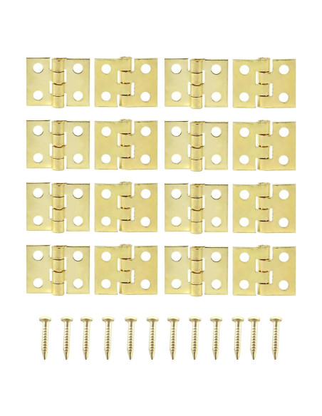 50 Bisagras Miniatura Doradas Honbay para Casa de Muñecas