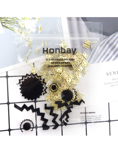 50 Bisagras Miniatura Doradas Honbay para Casa de Muñecas