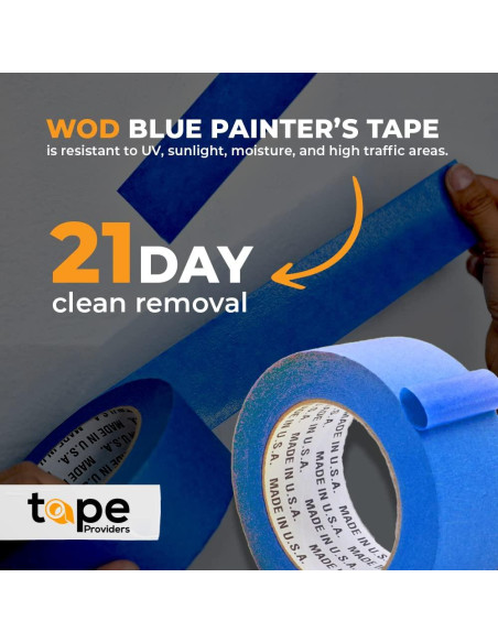 Cinta de Pintor Azul WOD 2.54 cm x 54.86 m - Enmascarar Paredes