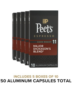 Cápsulas de Espresso Peet's Major Dickason's Tostado Oscuro 50 Unidades 2