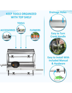 Carrete de Manguera de Jardín Morvat 150FT Acero Inoxidable 2