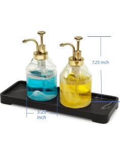 Juego de dispensadores de jabón Suanti 2 piezas vidrio 375ml 2