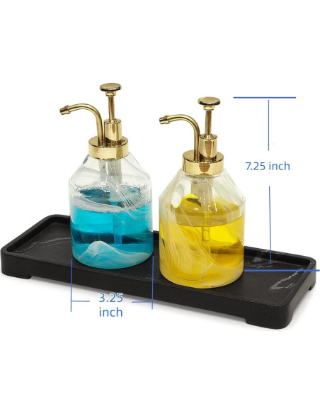 Juego de dispensadores de jabón Suanti 2 piezas vidrio 375ml