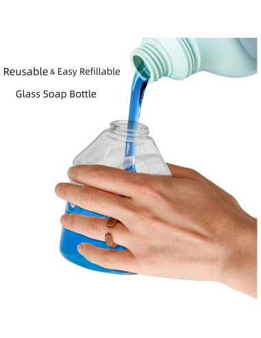 Juego de dispensadores de jabón Suanti 2 piezas vidrio 375ml