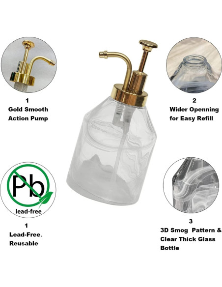 Juego de dispensadores de jabón Suanti 2 piezas vidrio 375ml