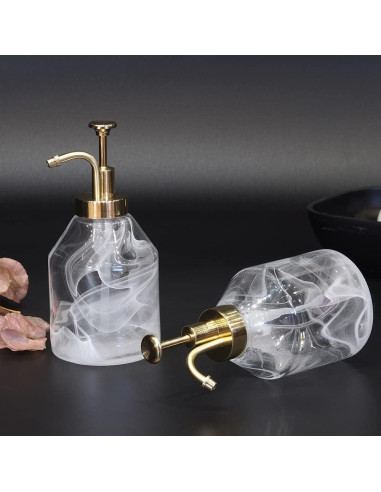 Juego de dispensadores de jabón Suanti 2 piezas vidrio 375ml