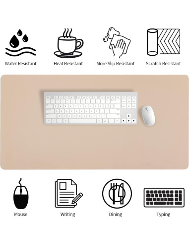 Alfombrilla de Escritorio Beige Bloss 90x43 cm Antideslizante