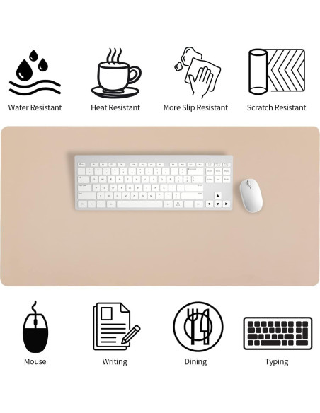 Alfombrilla de Escritorio Beige Bloss 90x43 cm Antideslizante