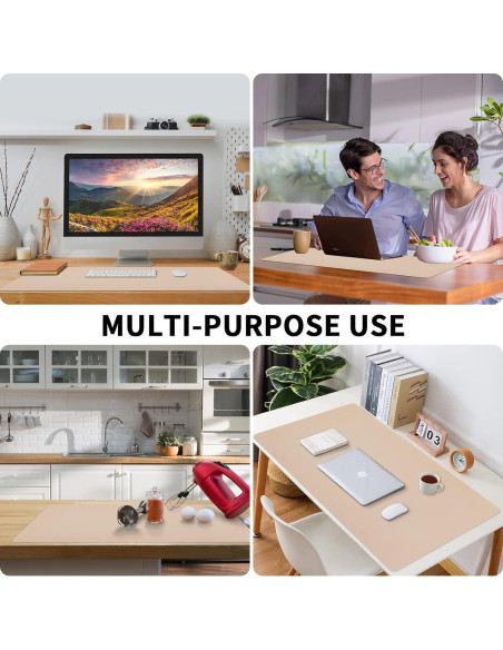 Alfombrilla de Escritorio Beige Bloss 90x43 cm Antideslizante