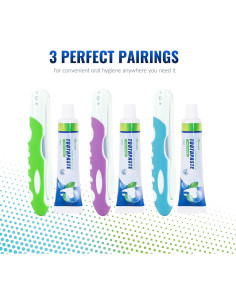 Kit de Cepillos de Dientes Plegables Lingito - 3 Paquetes con Pasta 2