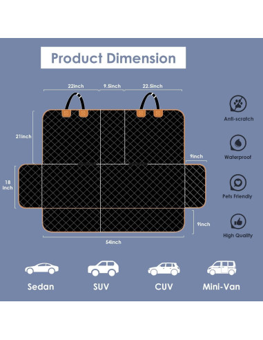 Funda de Asiento para Perros FURRYFECTION 4-en-1 Impermeable